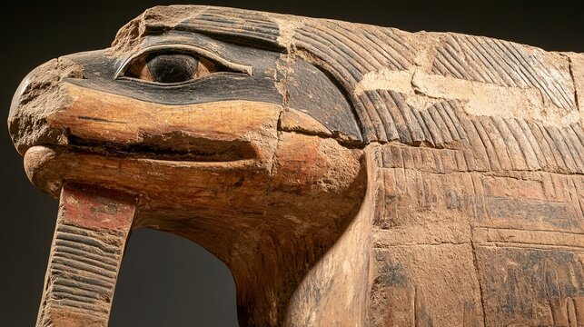 stele. Weathered stone Egyptian stele with carved relief of cobra goddess. event programs, museum guides, designed for cultural heritage projects and event programs, elevates cultural identity.