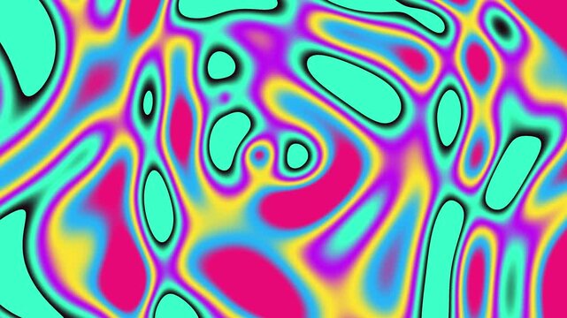 Psychedelic Liquid Abstract Flowing Neon Colors Background Animation Loop