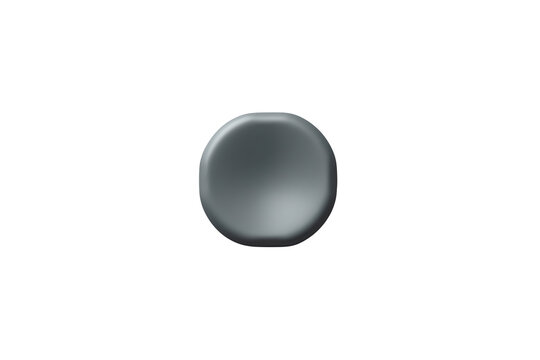 Round dark gray glossy button with softly highlighted center