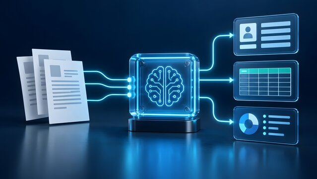 Artificial intelligence document parsing converting paper files into structured analytics and profile data