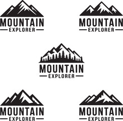 Obraz premium Mountain explorer black and white logo vector