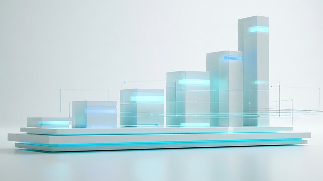 minimalist stock market structure visualized with glowing data blocks representing tokenized equities and financial assets