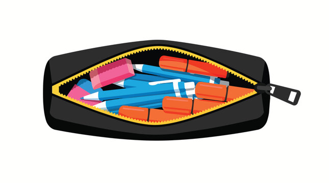 Colorful Makeup Brushes in Organizer Case