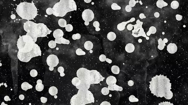 Black and White Ink Splatter Grunge Texture with Rough Paint Spatters