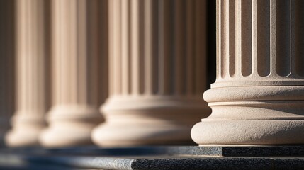 Fototapeta premium Classical stone columns standing in a row on