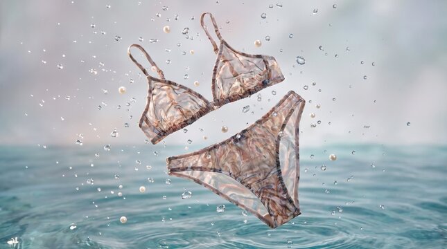 Macro photo of bikini floating above water 2k 20260919111539 showing abstract micro structural details and textures with professional studio lighting