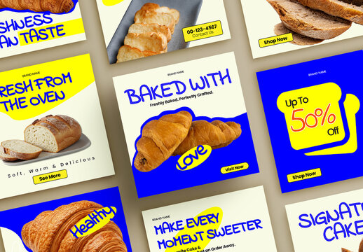 Bakery Food Social Media Post Template