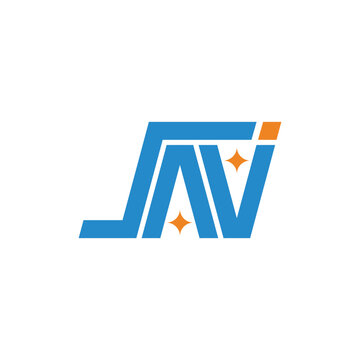 letter jav simple star sky simple geometric line logo vector