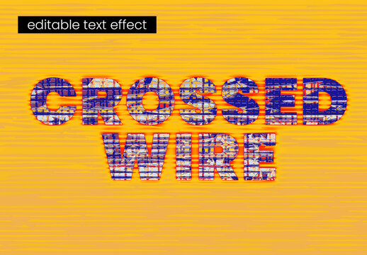 Crossed Wire Text Effect with Distressed Grunge Texture