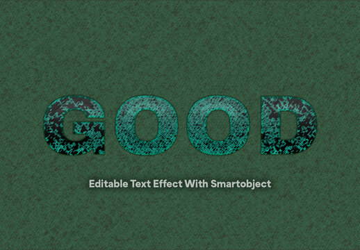 Dark Green Retro Typography with Scratched Grunge Texture