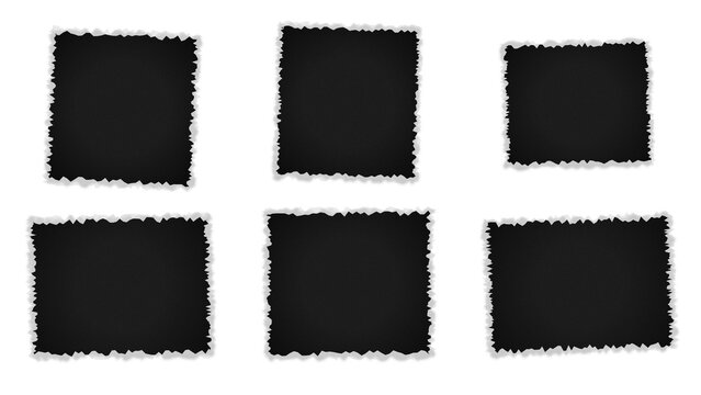 Black fabric squares with scalloped edges isolated transparent background isolated on transparent background
