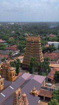 Vertical Aerial View of Nallur Kandaswamy Kovil Temple Jaffna Sri Lanka