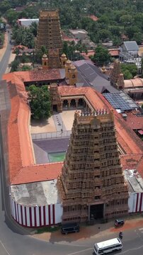 Vertical Aerial View of Nallur Kandaswamy Kovil Temple Jaffna Sri Lanka
