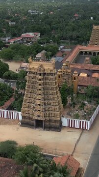 Vertical Aerial View of Nallur Kandaswamy Kovil Temple Jaffna Sri Lanka