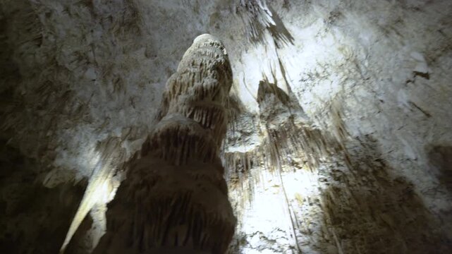 Cinematic shot of geological features at Carlsbad Caverns National Park in New Mexico, USA