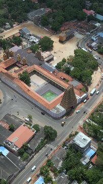 Vertical Aerial View of Nallur Kandaswamy Kovil Temple Jaffna Sri Lanka