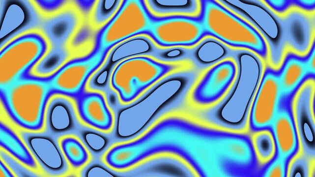 Abstract Liquid Motion Background With Vibrant Blue, Yellow and Orange Fluid Gradient Waves