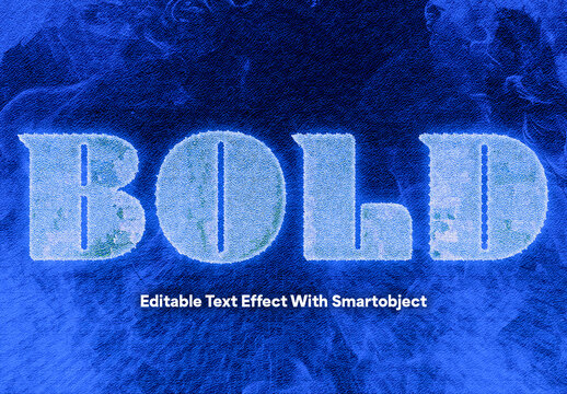 Bold Text Effect with Blue Grunge Texture and Neon Glow