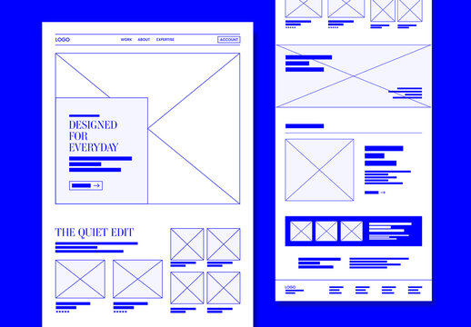 Modern Portfolio Website Landing Page Wireframe Design Template