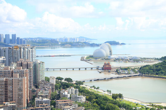 Beautiful Bird&rsquo;s Eye View of Zhuhai in Guangdong Province, China