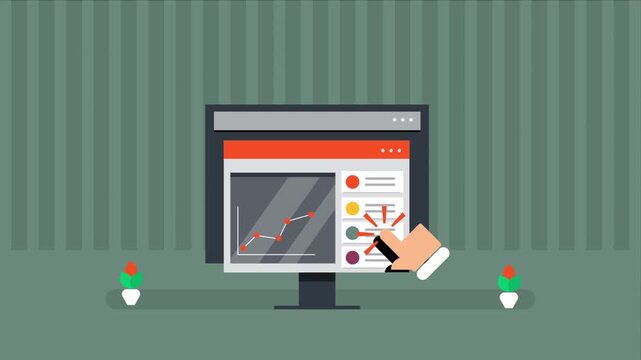 Digital marketing analytics displays cost per click report on dashboard screen that measures website traffic, reach, impressions, sales and ad spend.