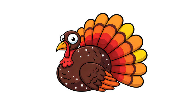 A cute pixel art style turkey illustration isolated on white background for a festive happy thanksgiving day holiday celebration