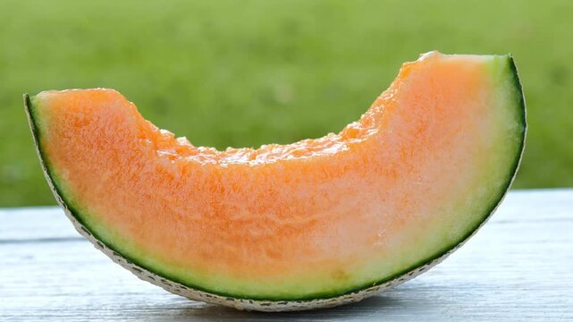 Fresh Melon on White Wooden Surface	