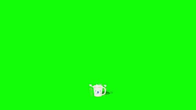 Bavarian Beer Mug with Overflowing White Foam Green Screen Animation for Oktoberfest