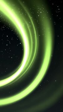 Aurora Borealis Effect: Ethereal green light swirls and dances across a starry night sky, creating a captivating visual spectacle reminiscent of the Northern Lights.