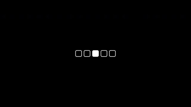 Loading Animation 5 Rectangle Rounded From Stroke To Fill Up Down Rotate Clean White Loop Transparent Background. Perfect For UI or Overlay Video Element.