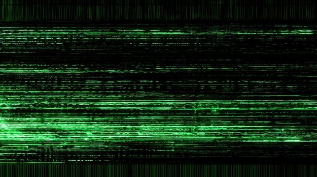 Glitchy green digital noise on black background