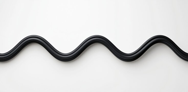 black wavy tube on white background