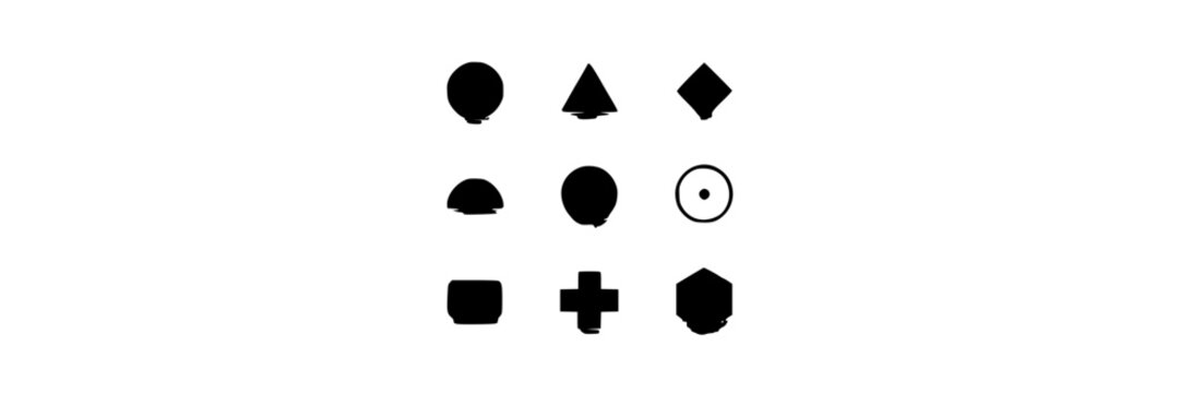 Geometric Ideogram Symbols Set, Minimalist Design Elements. Abstract Shapes, Vector Icons, Graphic Design Elements.