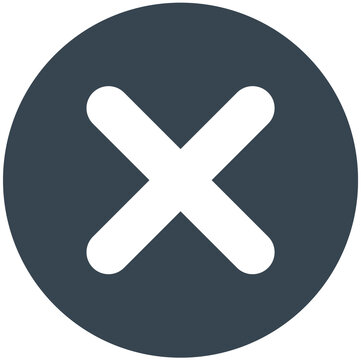 Charcoal Circle Cross Icon for Cancel, Close, Delete, Reject and Error Button PNG Vector Clipart
