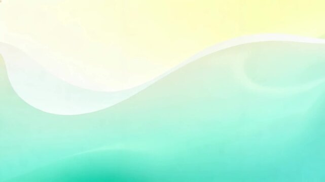 Abstract flowing gradient waves in soft yellow, white, and teal tones