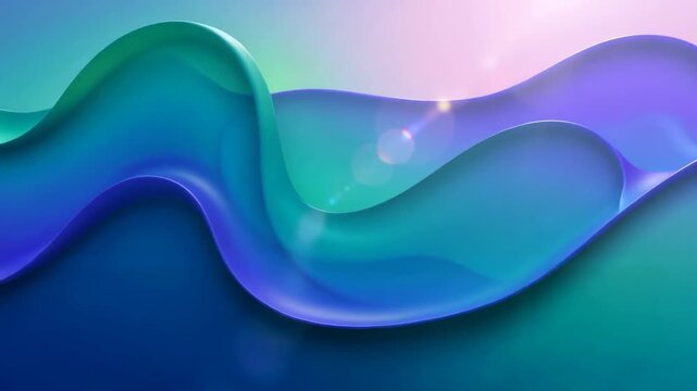Abstract flowing waves in vibrant gradient colors with lens flares