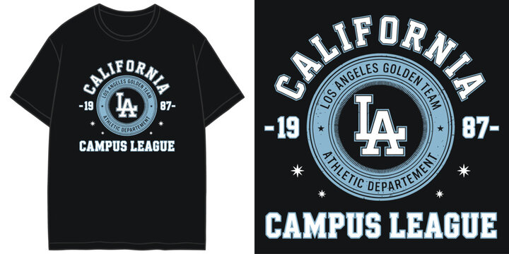 california los angeles campus league varsity style typography vector illustration artwork