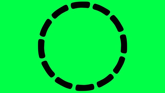 Green Screen Loading Circle Animation with Play Button and Rotating Progress Indicator