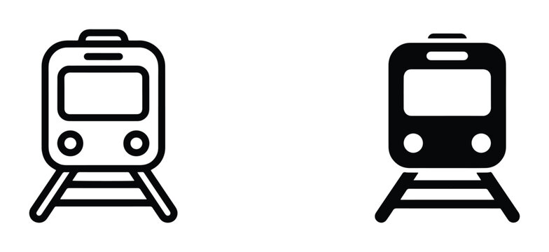 Train Icons, Subway Symbols, Public Transport Vector Graphics for Travel and Commute