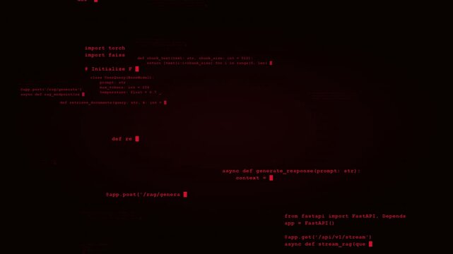 Critical system warning red code scrolling seamless loop 4k cyber security background video