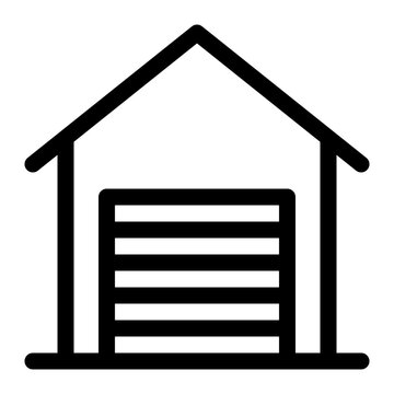 Garage Home Outline Icon, House Property Vehicle Storage