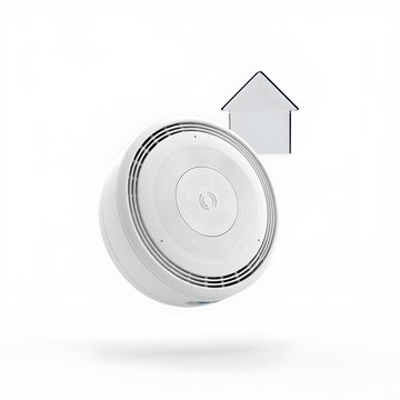 3D Illustration of Smoke Detector for Smart Home Safety