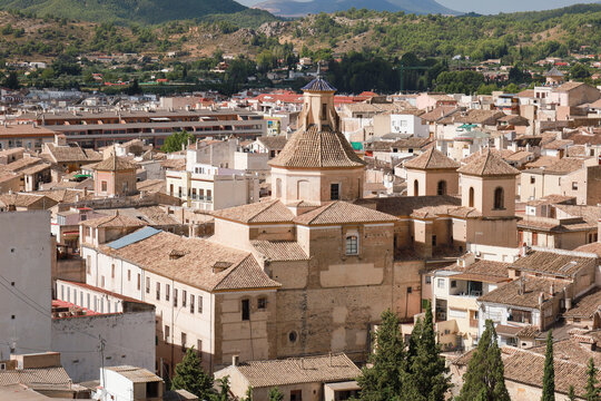 Beautiful view of The Old Church of The Society of Jesus and Caravaca de la Cruz town