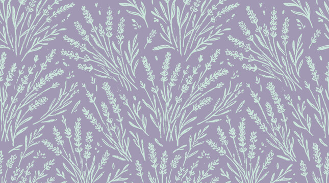 Lavender sprigs pattern on taupe background