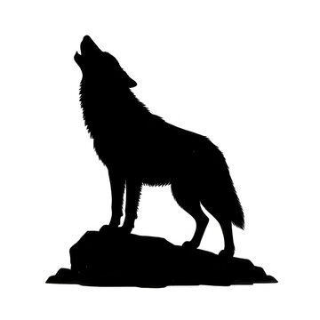 Wolf Silhouette Howling Transparent Background