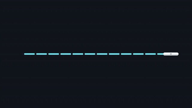 Abstract Blue Loading Progress Bar with Slider Handle on Dark Background Digital Interface Element