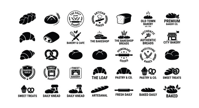 Collection of flat vector bee and floral icons on a white background