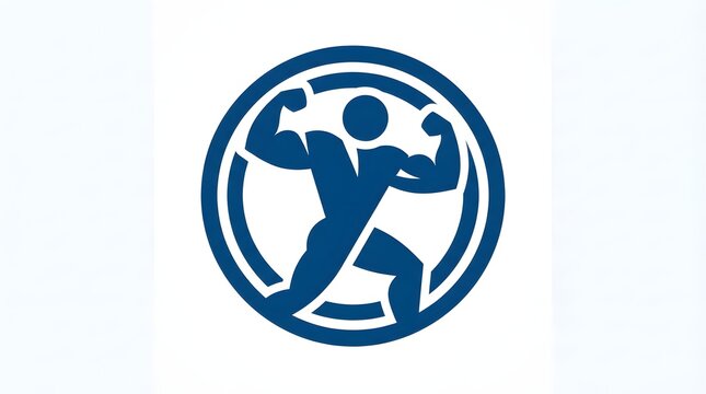 Bodybuilder flexing muscles fitness gym logo silhouette icon vector illustration emblem design