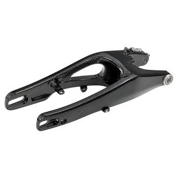 Carbon fiber motorcycle swingarm isolated on white background, motorcycle part
