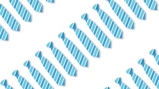 Blue Striped Neckties Moving Diagonally Pattern Background Animation for Boss Day Celebration Concept.